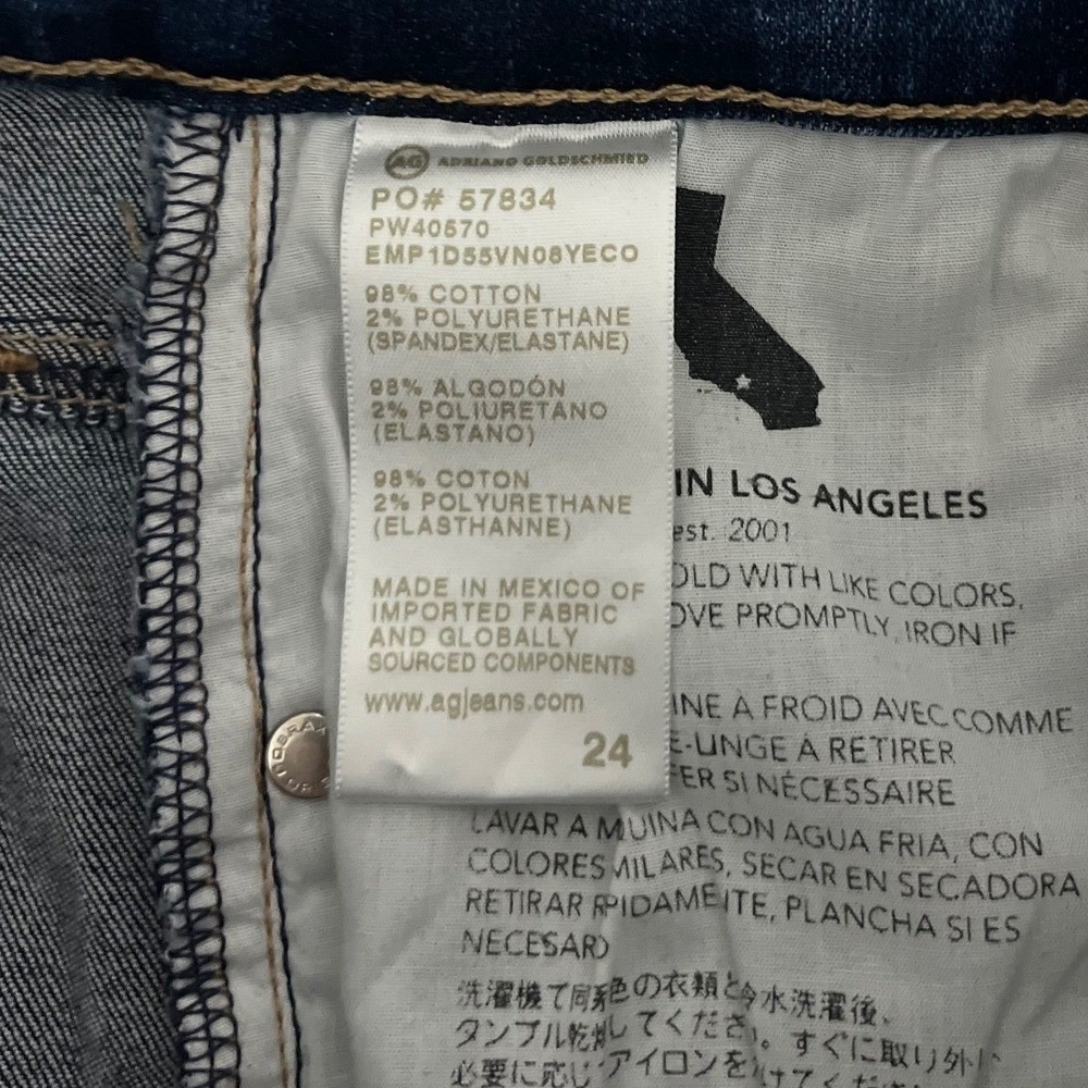 AG Adriano Goldschmied Farrah Boot Crop High Rise Jeans Dark Wash Size 24 - Picture 5 of 10